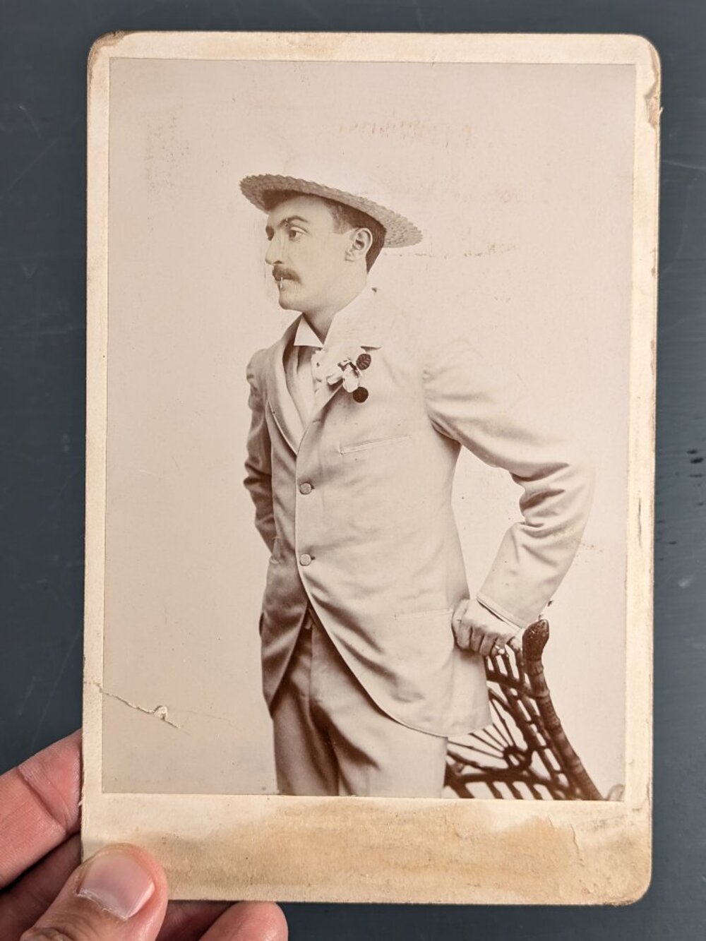 ca 1900s antique Cabinet Card W.E. Sterling: Actor + Theatre Manager Minneapolis